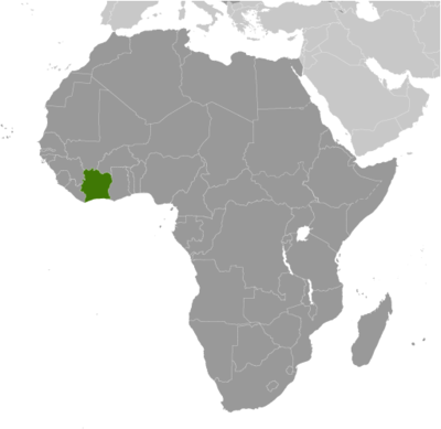 Côte d'Ivoire locator map
