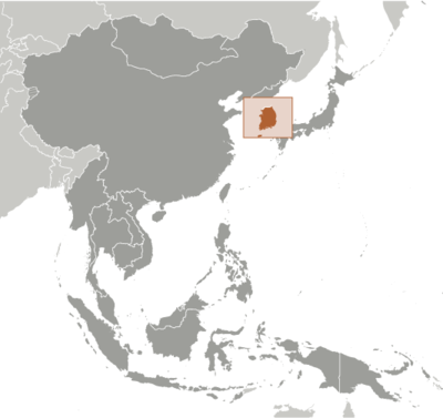 South Korea locator map
