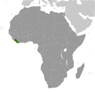 Liberia locator map
