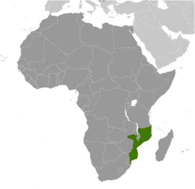Mozambique locator map