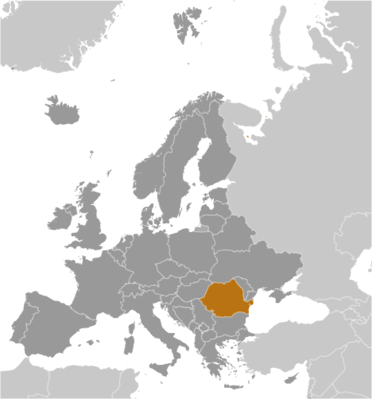 Romania locator map