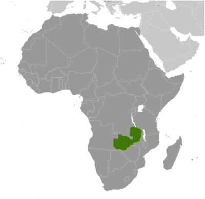 Zambia locator map