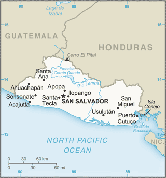 El Salvador map