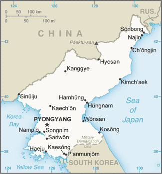 North Korea map