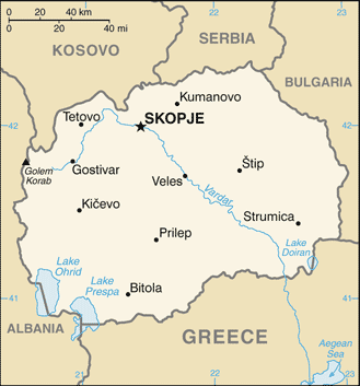 North Macedonia map
