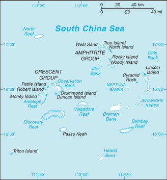 Paracel Islands map