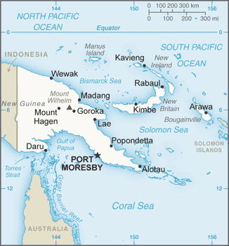 Papua New Guinea map