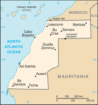 Western Sahara map