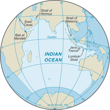 Indian Ocean map